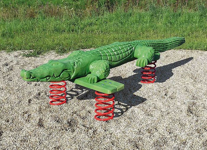 Balance-beam Spring Animal Crocodile made of Robinia