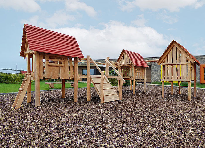 Playhouse village consisting of many Playhouses on stilts