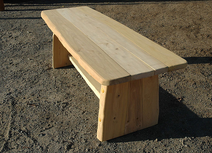 Wooden bench made of robinia