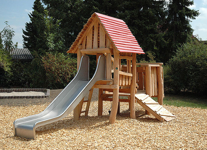 Sand Playhouse with slide and ramp