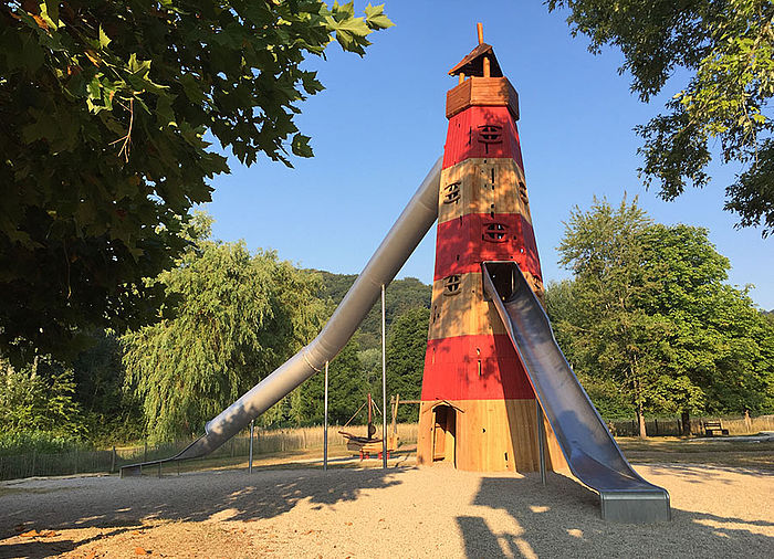 Slide Tower lighthouse made of Robinia wood