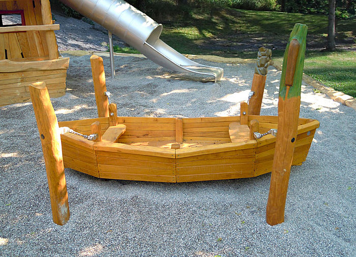 Wobbly ship suitable for playground